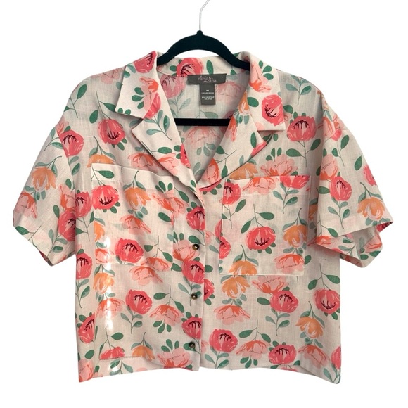 Olivia & Martin floral top with pocket size M - Picture 1 of 7